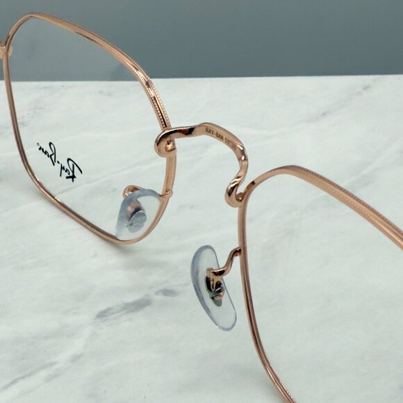 Ray Ban Eyeglasses Frames RB3694V 3094 Rose Gold Hexagonal RX 53-20-140 w/ Case - Picture 12 of 15